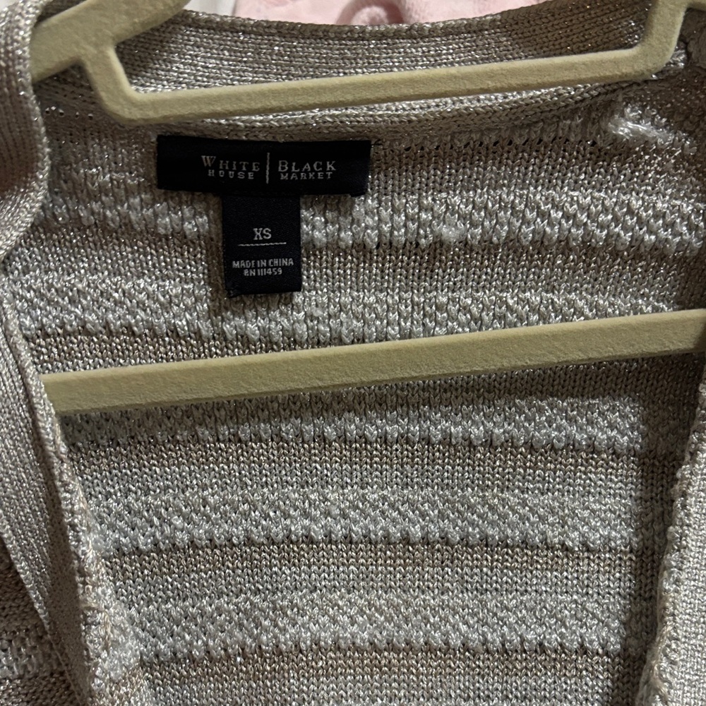 White House Black Market Silver Cardigan